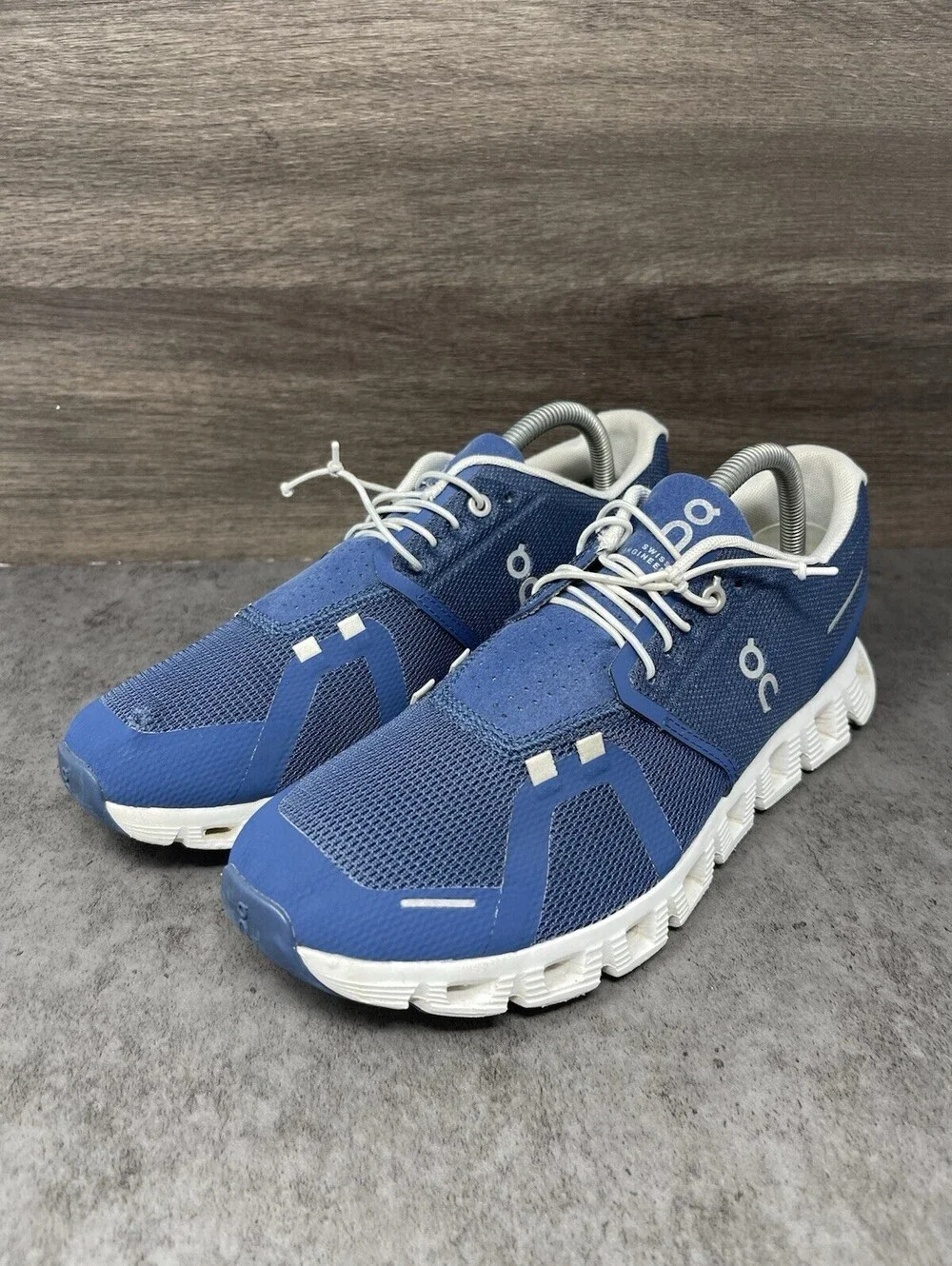 On Cloud 5 Blue White Womens Size 9.5 Running Walking Athletic Shoes Sneakers